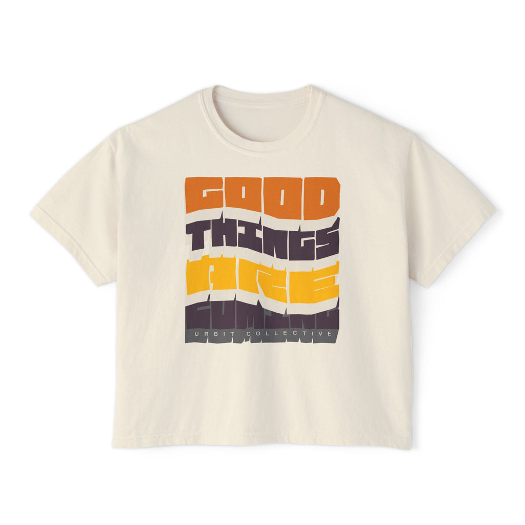Boxy T-Shirt „Gute Dinge kommen”