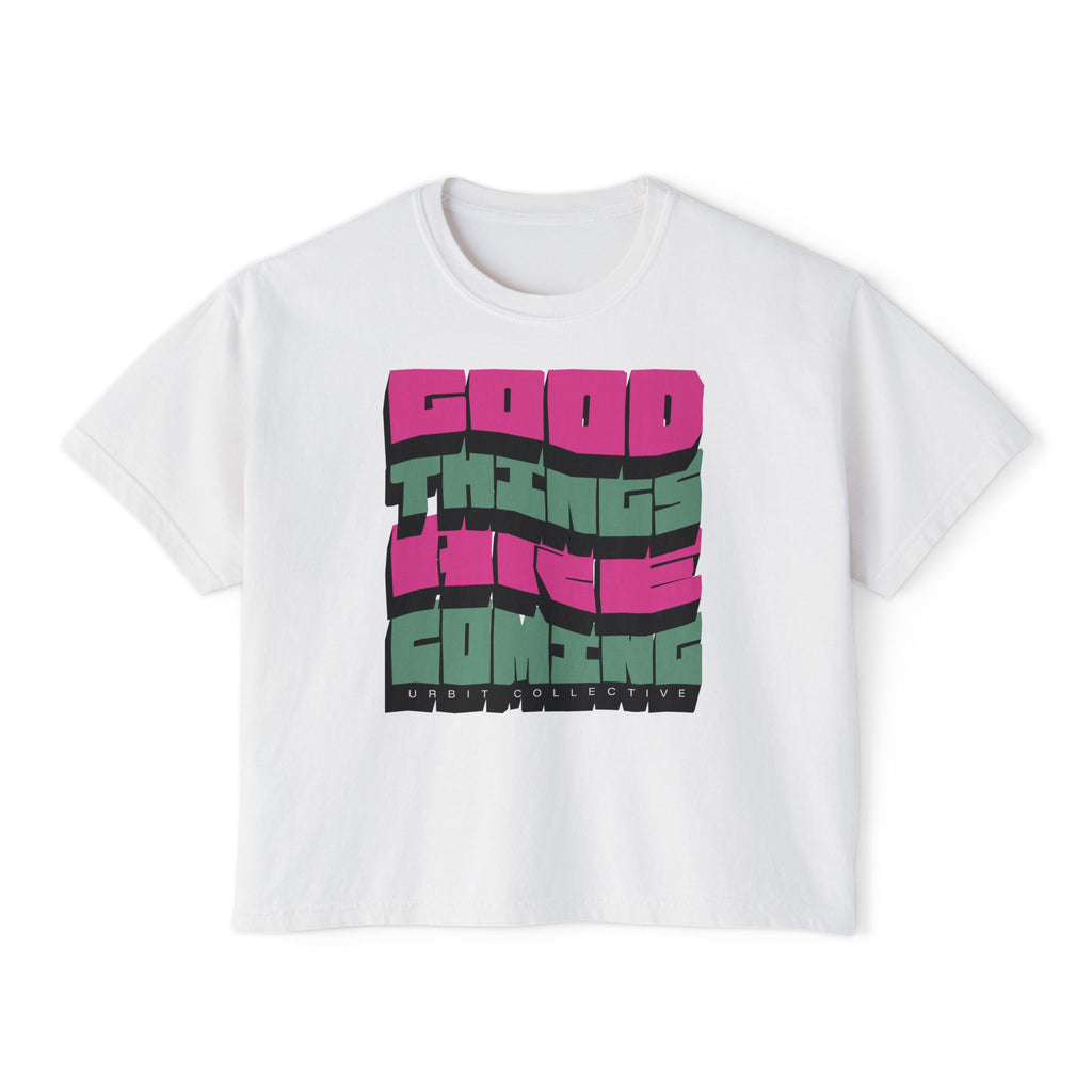 Boxy T-Shirt „Gute Dinge kommen”