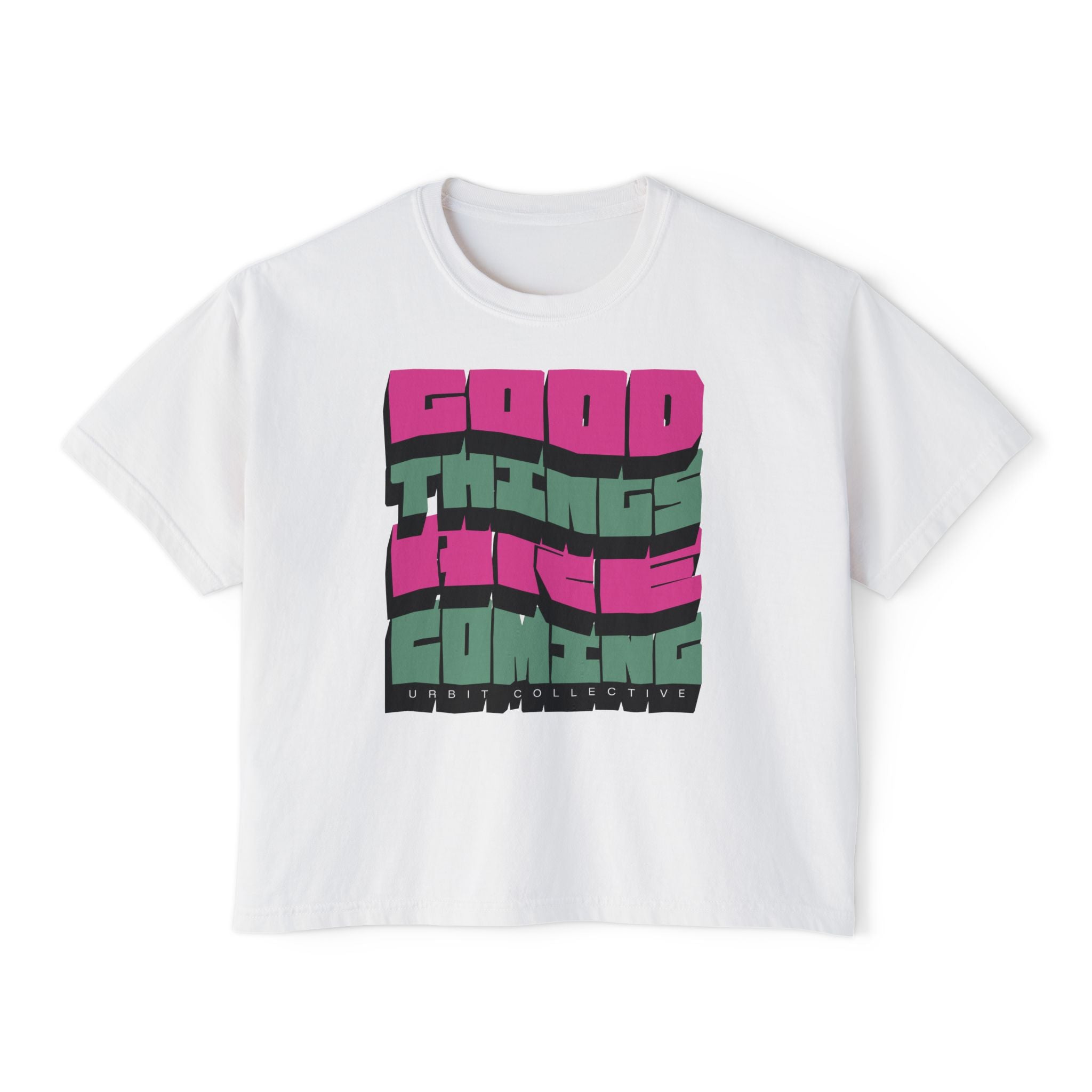 Boxy T-Shirt „Gute Dinge kommen”