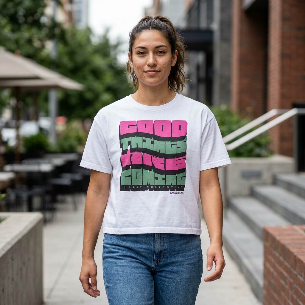 Boxy T-Shirt „Gute Dinge kommen”