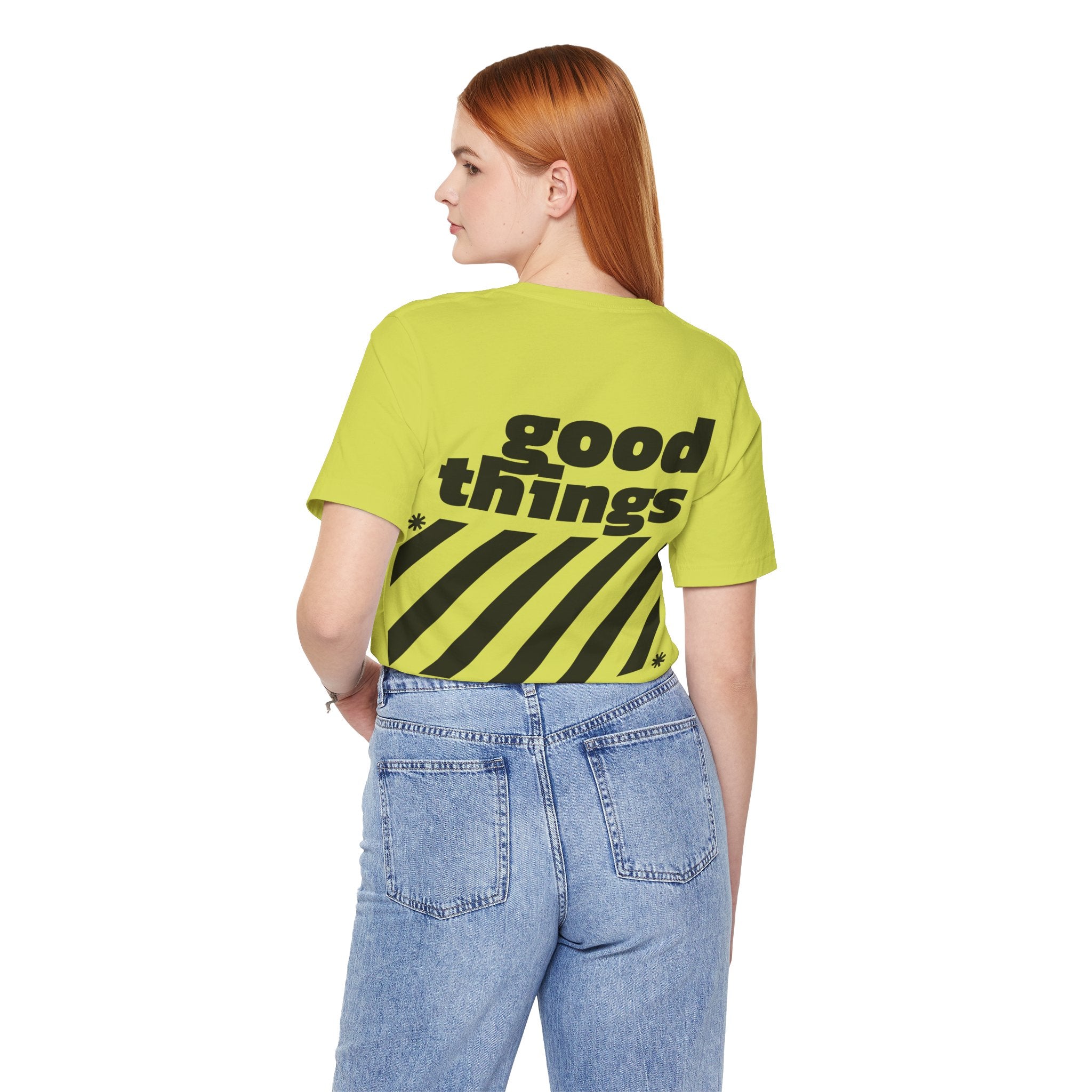 T-shirt rayé "Les bonnes choses arrivent"