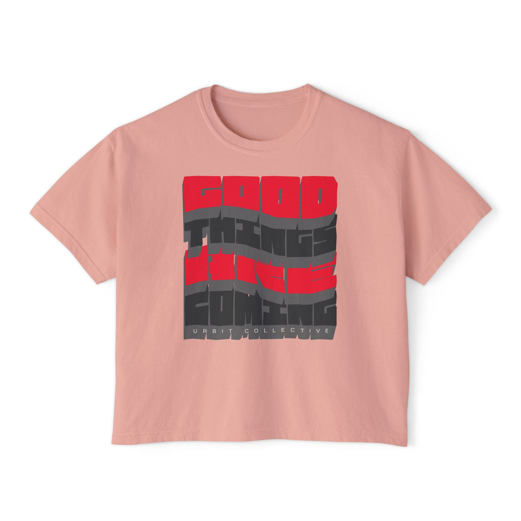 Boxy T-Shirt „Gute Dinge kommen”